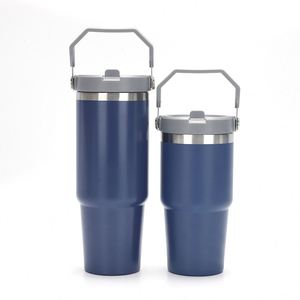 Wholesale Customized Good Quality 20oz 30oz Flip Straw Double Wall <b>Insulated</b> Stainless Steel Tumbler with Handle - Product Image 5