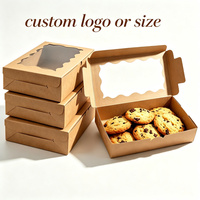 Boîte en carton kraft recyclable personnalisée avec fenêtre pour gâteaux, macarons, chocolats et autres friandises de fête
