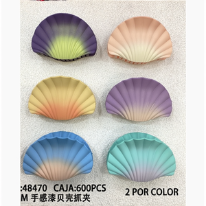 Clip per capelli a forma di conchiglia da 10 cm, accessorio per capelli verniciato effetto touch. - Product Image 2