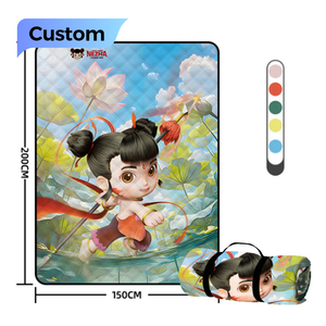 Tappetino da Spiaggia e Picnic Riutilizzabile, Impermeabile, Durevole, con Stampa Digitale dell'Animazione Cinese Nezha, Disponibile all'Ingrosso - Product Image 1