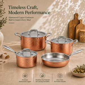 Hammered <strong>Copper</strong> Stainless Steel Cookware <strong>Set</strong> <strong>Saucepan</strong> Stockpot Frying Pan With Glass Lid Induction Kitchen Cooking Pot <strong>Set</strong> - Product Image 5