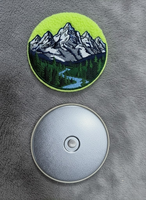 Badges personnalisés en émail chenille avec broderie, motifs paysages de montagne modernes et traditionnels, pour souvenirs et clubs