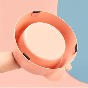 Bol pour chat en acier inoxydable, antidérapant, anti-renversement, de forme arrondie, pour l'alimentation et l'abreuvement des chats, avec base en plastique amovible - Product Image 3