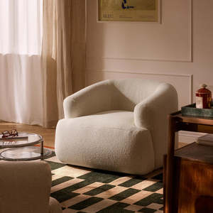 Sillón Individual Moderno Minimalista Tapizado <span class=keywords><strong>en</strong></span> Tela Suave con Estructura de Madera Sólida, Asiento para Descanso Diario <span class=keywords><strong>en</strong></span> Sala de Estar o Apartamento Pequeño - Product Image 1