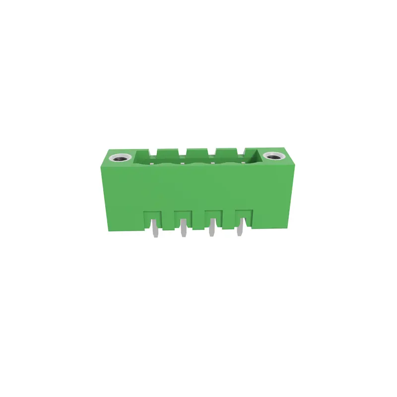 Derks YE060-500/508 5.00/5.08MM Pitch Closed End Double Row Screwless Pluggable Terminal Block Header with 90 Degree Pin