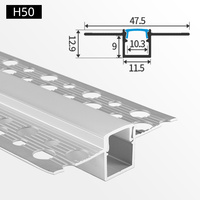 Vente Flash 1M 2M 3M Profilé en Aluminium pour Bande LED à Plâtre Canaux Plafond Cloison Sèche