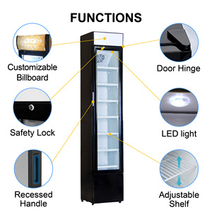 Produit Tendance : Mini-réfrigérateur à Porte Vitrée SD-105L, Vitrine Réfrigérée Commerciale Slim pour Crèmes Glacées, Idéal pour Boulangeries et Magasins - Product Image 2