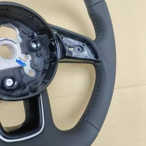 Volante Deportivo de Cuero Negro para <span class=keywords><strong>Audi</strong></span> A3 A4 A5 <span class=keywords><strong>A6</strong></span> B8 B9 C6 C7 C8 Q3 Q5 TT TTRS RS3 RS4 S3 S4 S5 8V, Accesorios para Automóviles - Product Image 3