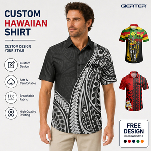 Chemise Polynésienne Hawaïenne Personnalisée Samoa Îles Cook <span class=keywords><strong>Tahiti</strong></span> Îles du Pacifique Chemise Aloha Tribale Fabricant pour Organisateurs d'Événements - Product Image 1