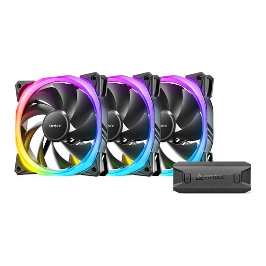 3 x Pack of 120mm 12cm ARGB Black PC Fans 2000RPM 57.93CFM 31.24dBA