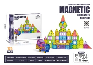 Crianças Presentes 100 Peças de Diamante Magnético Blocos de Construção de Grande Tamanho Cor Janela DIY Criatividade Blocos de Construção com um Carro - Product Image 6