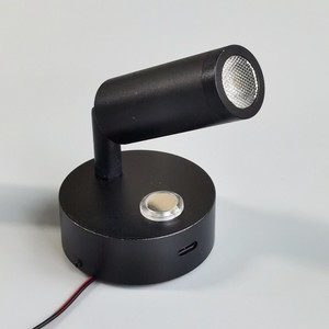 Lampe murale LED en aluminium noir et <span class=keywords><strong>blanc</strong></span>, projecteur tactile à intensité variable, lumière de charge USB pour camping-car, caravane, bateau, <span class=keywords><strong>chambre</strong></span> à coucher - Product Image 1