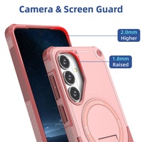 Étuis de téléphone portable de luxe au design sportif, antichute, antichoc, avec support magnétique, en TPU+PC pour Samsung S25 S26 Ultra