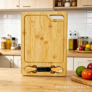 Tabla de cortar de bambú para cocina, rectangular, 28x38cm, multifuncional, para cortar frutas, pan, carne, queso - Product Image 5
