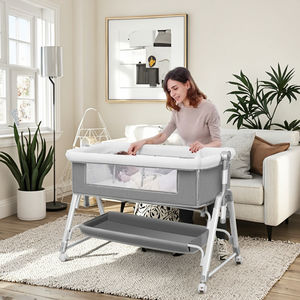 Cuna Portátil para Bebé con Ruedas, Altura Ajustable, Cesta de Almacenamiento y Ventana de Malla para Recién Nacidos - Product Image 4