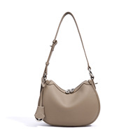 Sac à main tendance en cuir véritable avec fermeture éclair, sac à bandoulière pour femme, grande capacité, doublure en polyester, 32x13x26cm
