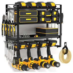 Organizador de Baterías para Herramientas Eléctricas Inalámbricas de Alta Resistencia, Montado en la Pared, de 4 Niveles, Universal, para Taladro Inalámbrico - Product Image 1