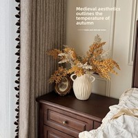 Rideaux muraux tissés Qiulianmu de couleur unie, style moderne, écologiques, semi-occultants, pour salon, ambiance vintage haut de gamme