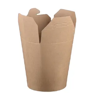Atacado Descartável Take Away Food Grade Alta Qualidade Personalizado LOGOTIPO Impressão Comida Chinesa Kraft Paper Noodle Boxes