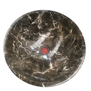 Modern <b>Marble</b> Natural Stone Round Bathroom Sink Countertop Lavatory Basin with <b>Polished</b> Finish Eco-Friendly for Hotels & Villas - Product Image 1