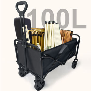 Chariot pliable à roues étroites de 5 pouces, capacité de 100 L, chariot utilitaire pliable compact pour le camping, la plage, directement de l'usine - Product Image 5
