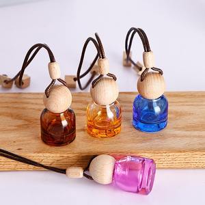 Bouteille d'aromathérapie pour voiture en verre coloré avec couvercle en bois, surface givrée, 100 pièces, bouchon à vis, design transparent, huile essentielle, <span class=keywords><strong>parfum</strong></span> - Product Image 6