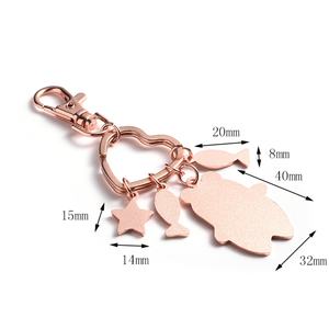 Promotional Gift Cute Heart Bling Rose Gold Enamel Key Chain Metal <b>Pom</b> <b>Pom</b> <b>Keychain</b> - Product Image 6