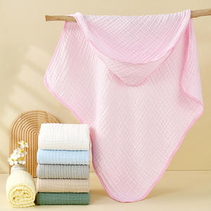 Offre Spéciale 90*90 Swaddle à capuche 6 couches en coton tissé <span class=keywords><strong>serviette</strong></span> de bain à séchage rapide couverture de maternité exclusive <span class=keywords><strong>pour</strong></span> enfants bébés - Product Image 1