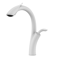 Robinet de cuisine moderne en laiton chromé nickel brossé avec douchette extractible, écrou de fixation SUS, tuyau d'arrivée de 60 cm, montage sur plan, garantie 3 ans