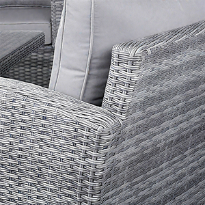 Juego de Muebles de <span class=keywords><strong>Exterior</strong></span> de 5 Piezas de Ratán PE para Todo Clima, <span class=keywords><strong>Conjunto</strong></span> de Sofá Seccional Duradero con Sillas y Mesa para Jardín, Porche o Piscina - Product Image 4