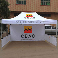 Tenda Promosi Pop-up Heksagonal Aluminium 10x10 Tahan Air, Tiang Serat Karbon, Tahan UV, Tahan Api, Portabel untuk Luar Ruangan