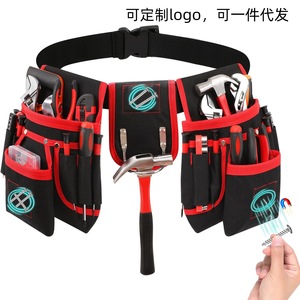 <b>Tool</b> Waist Bag Multi-functional Canvas <b>Tool</b> <b>Storage</b> With Magnets For Electricians And DIY Use - Product Image 4