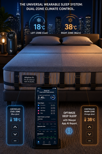 <span class=keywords><strong>Materasso</strong></span> Intelligente AI con Controllo della Temperatura a Doppia Zona, Sistema <span class=keywords><strong>di</strong></span> Raffreddamento e Riscaldamento, Monitoraggio del Sonno - Product Image 4