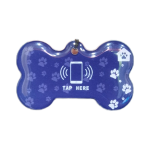 Etiquetas de identificación de mascotas antipérdida inteligentes ISO RFID para animales NFC Código QR Collar de metal con frecuencia de 13,56 MHz Material epoxi de PVC impermeable - Product Image 1