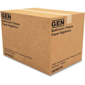 Papier toilette jetable doux GEN 218 1 pli, 1000 feuilles/carton, gaufré à pois, boîte de 96 rouleaux - Product Image 3