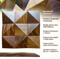 Panneaux d'art intérieurs de luxe, carreaux muraux décoratifs en bois, mosaïque en bois écologique pour la décoration des murs et plafonds d'hôtels et de salons