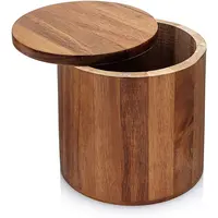 Contenitore per sale in legno di Acacia contenitore per spezie in legno di sale ciotola per Crock cantina per sale in legno con coperchio