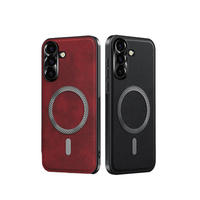 Funda de Teléfono Móvil de Cuero PU Transparente de Lujo, Diseño de Color Puro, Ajuste Perfecto al 100% para S25 S24 S23 Ultra A16