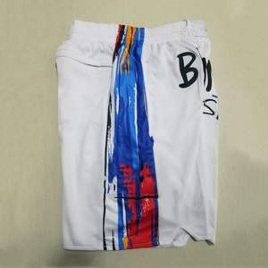 Shorts de basket-ball pour hommes de haute qualité, vintage, rétro, à taille élastique, double maille, broderie, avec poches zippées, été <span class=keywords><strong>2024</strong></span> - Product Image 2