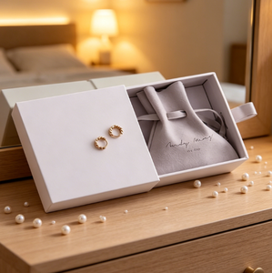 Caja de Embalaje de Joyería de Cartón Rectangular Moderna con Logotipo Personalizado, Cajón Deslizante y Grabado Impreso para Sets de Regalo - Product Image 3