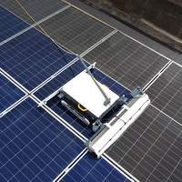 Nettoyeur de panneaux solaires photovoltaïques entièrement automatique, robot nettoyeur de panneaux solaires, nettoyage humide et sec, double usage