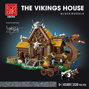 Zhiqu Đồ Chơi 1:8 40 Mảnh Mô Hình Kiến Trúc Xây Dựng Khối Thiết Lập Hiện Đại Viking Cabin Thành Phố Đèn Rồng Đồ Trang Trí ABS Nhựa Trẻ Em - Product Image 2