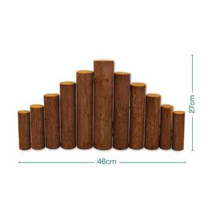 Valla de troncos de madera para árbol de Navidad, 46x5x27 cm, recinto resistente con 11 troncos - Product Image 2