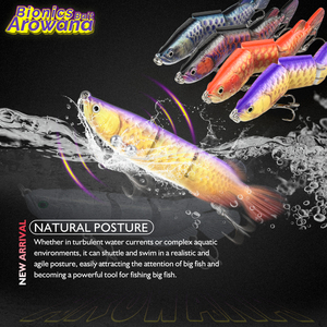 <span class=keywords><strong>Leurre</strong></span> de pêche rigide multi-articulé Arowana imprimé en ABS, 145 mm, 35,8 g, appât bionique 3D réaliste pour rivière, lac, ruisseau - Product Image 5