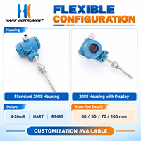 Transmitter Suhu Industri Pt100 4-20mA 16-36VDC IP65 2088 Housing untuk Kontrol Proses