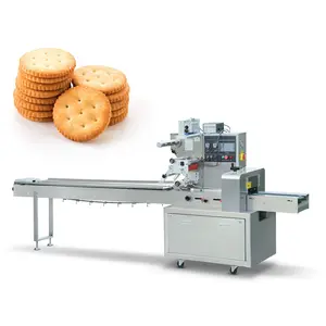 Hochgeschwindigkeits-Flusspackmaschine kleine Plätzchen Kuchen Süßigkeiten Kissen kleine Verpackungsmaschine Plätzchen horizontale Verpackungsmaschine