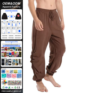 JL0607A Trendy New Harem Pants <span class=keywords><strong>pantaloni</strong></span> da uomo in <span class=keywords><strong>lino</strong></span> taglie forti uomo 100% <span class=keywords><strong>lino</strong></span> <span class=keywords><strong>marrone</strong></span> Casual allentato <span class=keywords><strong>pantaloni</strong></span> estivi allacciati - Product Image 1