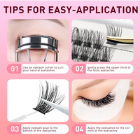 Kit DIY de cils en grappe faits main pour extension de cils à domicile, avec cheveux synthétiques, adhésif, dissolvant, pince à épiler, ciseaux, personnalisable avec marque privée