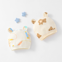 Gorro de Bebé Unisex de Verano, Tejido, Suave y Transpirable, 100% Algodón, Estampado Informal, de 0 a 3 Meses