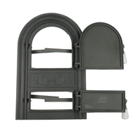 Poêle à bois en fonte avec porte et serrure, usage commercial, isolation thermique, facile à nettoyer